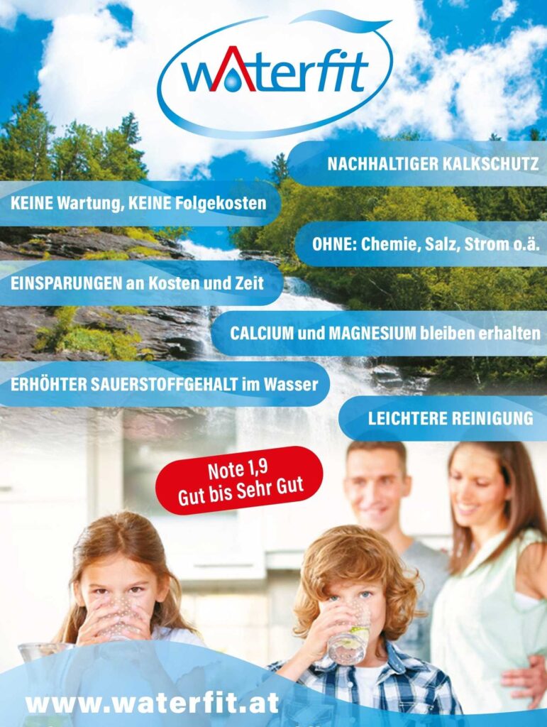 Waterfit Wasseraufbereitung Kalkschutz bzw. Kalkschutzanlage inklusive Lebensqualität und Wellness 